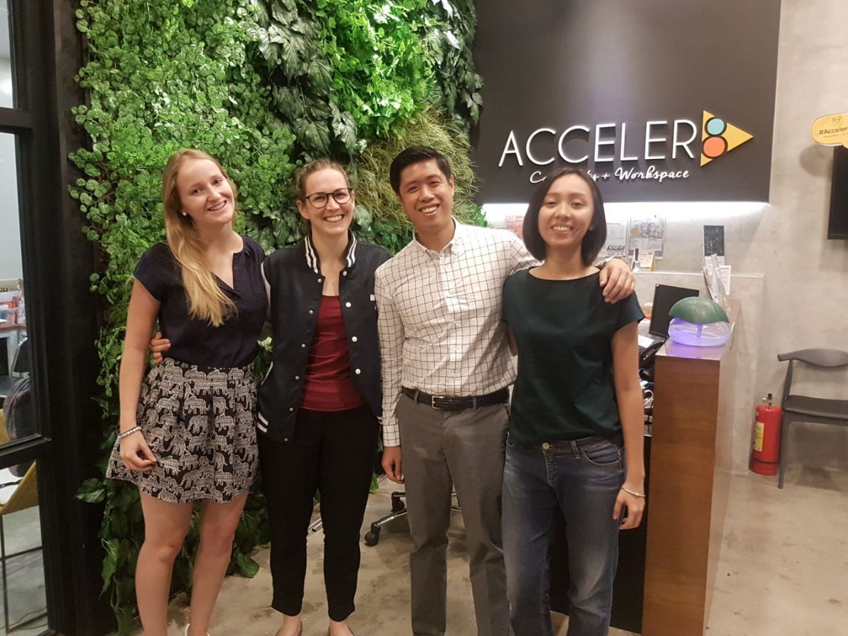 Rosie Keller and Adriana Collini from Seedstars and Mikko Barranda and Bianca Cruz from Acceler8